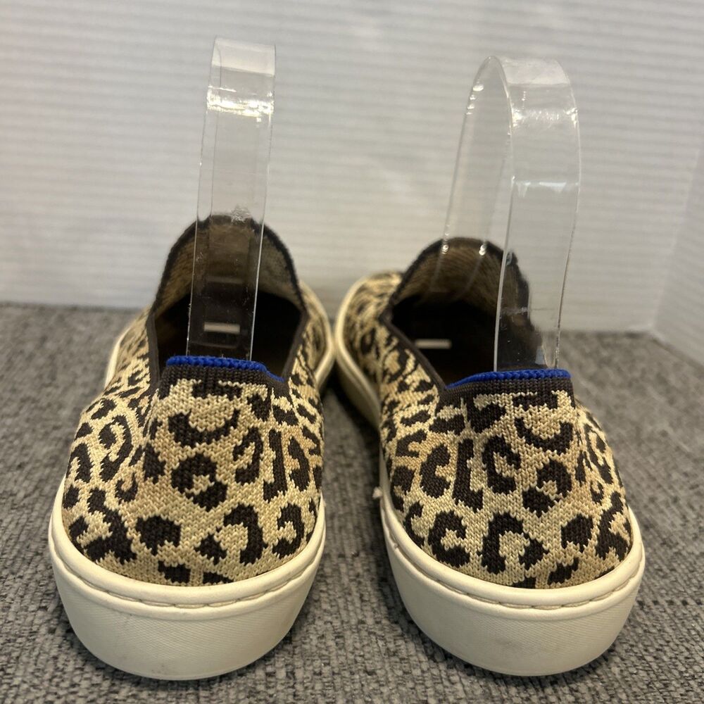 Rothys Shoes Women's 8.5 Slip On The Sneaker Animal Print Knit Cheetah Camo Cat - Picture 9 of 13